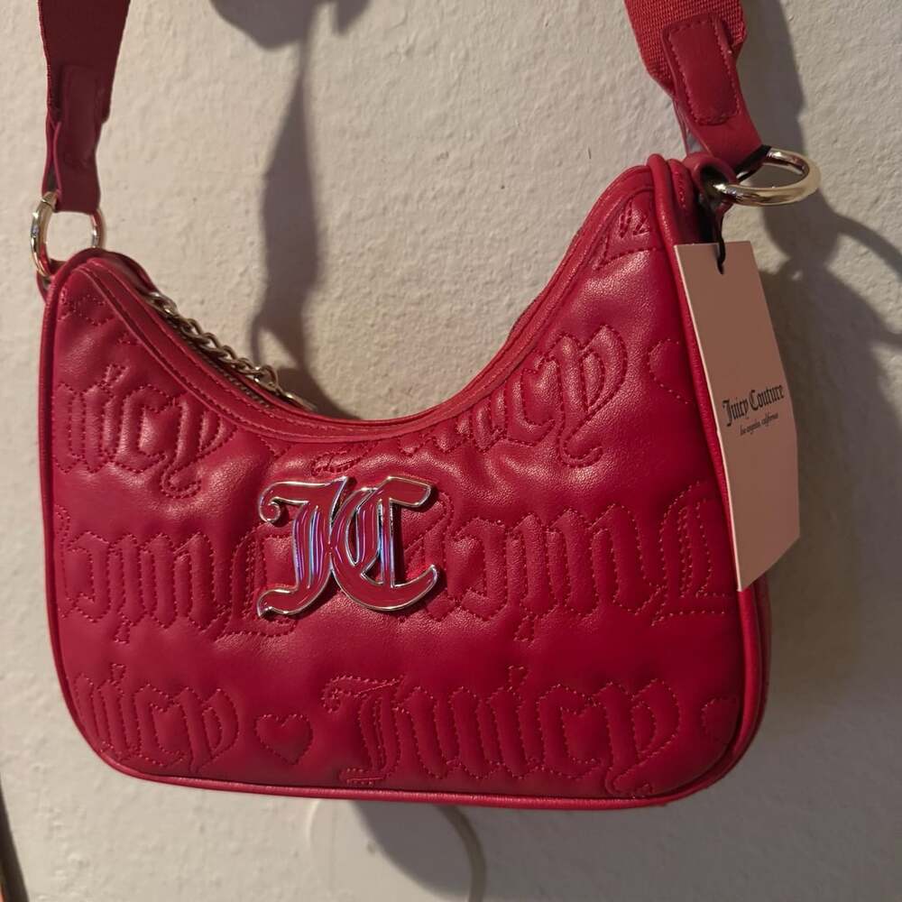 Juicy Couture Pink League Hobo Cool Red Handbag Purse NWT